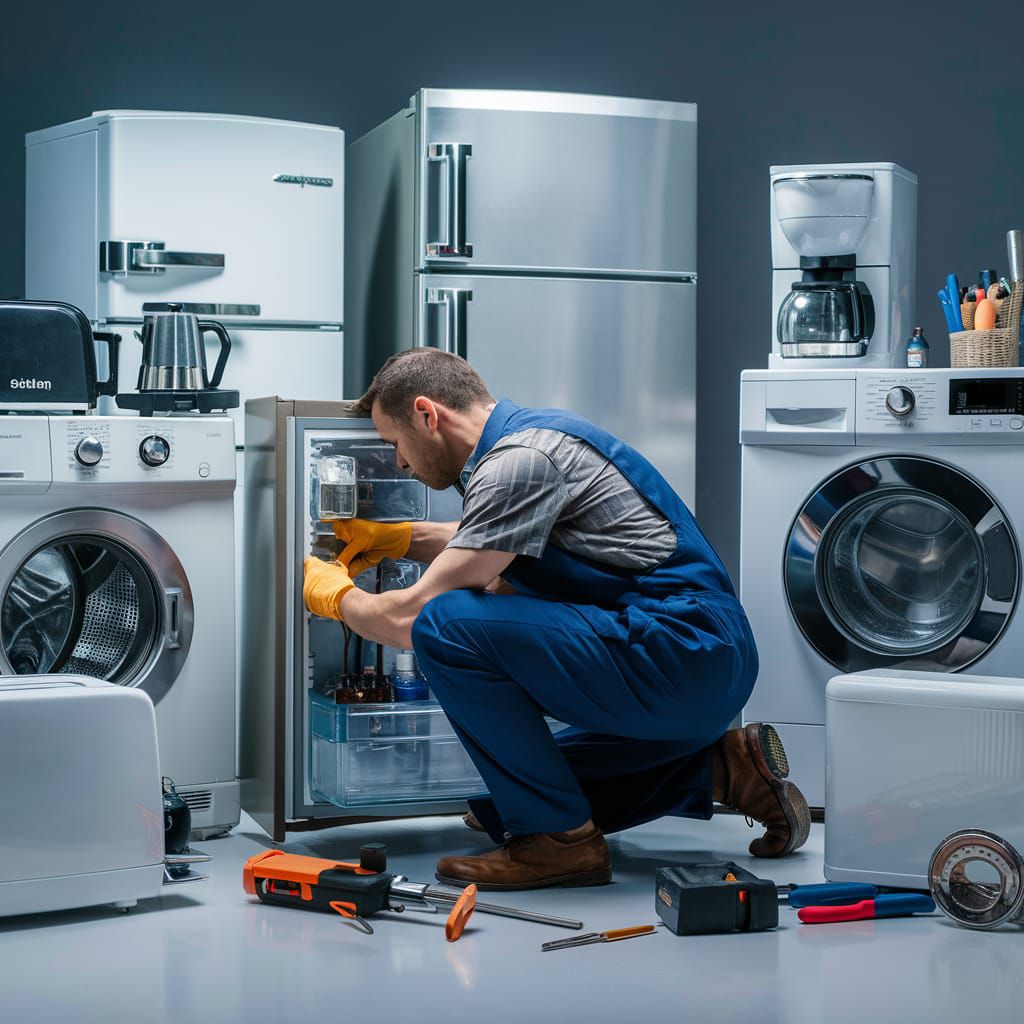 Technician providing home appliance service